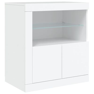 vidaXL Servantă cu lumini LED, alb, 162x37x67 cm