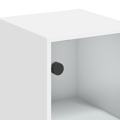 vidaXL Dulap de perete cu uși din sticlă, alb, 35x37x68,5 cm