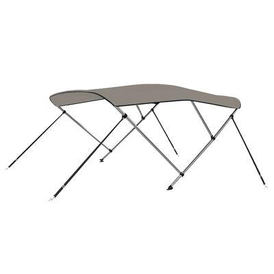 vidaXL Parasolar barcă Bimini cu 3 arcuri, gri, 183x196x137 cm