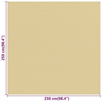 vidaXL Covor pentru cort, bej, 250x250 cm, HDPE