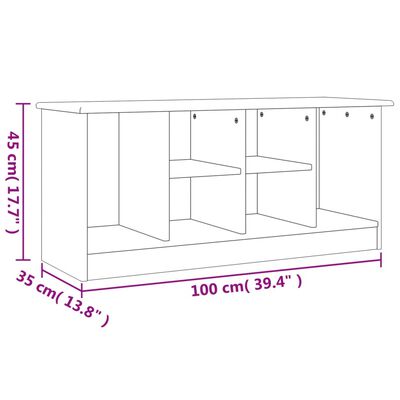 vidaXL Banchetă pantofar „ALTA” 100x35x45 cm, lemn masiv de pin