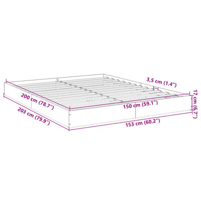 vidaXL Cadru pat fără saltea stejar maro 150x200 cm lemn prelucrat