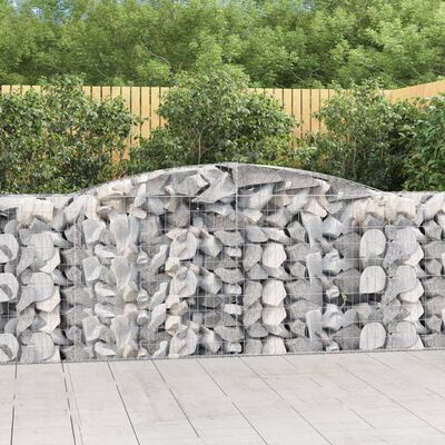 vidaXL Coșuri gabion arcuite 3 buc, 400x50x100/120 cm fier galvanizat