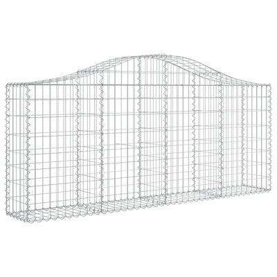 vidaXL Coșuri gabion arcuite 2 buc, 200x30x80/100cm, fier galvanizat