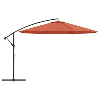 vidaXL Umbrelă suspendată, stâlp din aluminiu, 350 cm, teracota