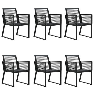 vidaXL Set mobilier de grădină, 7 piese, negru, ratan PVC