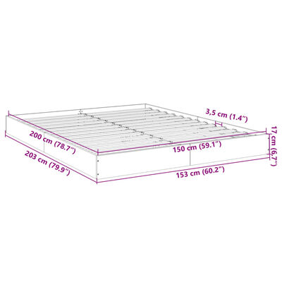 vidaXL Cadru de pat, negru, 150x200 cm, lemn prelucrat