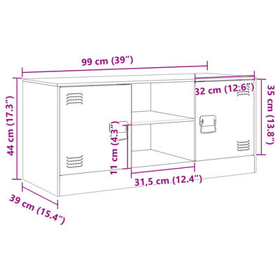 vidaXL Comodă TV, antracit, 99x39x44 cm, oțel