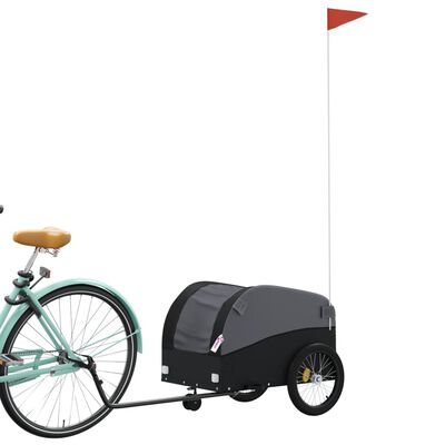 vidaXL Remorcă pentru biciclete, negru, 30 kg, fier