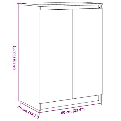 vidaXL Dulap lateral, 60x36x84 cm, lemn masiv de pin