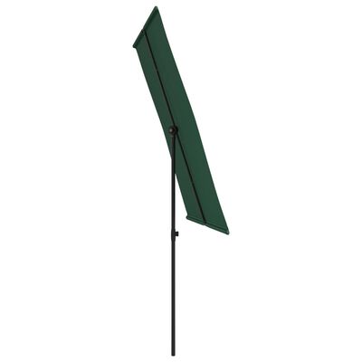 vidaXL Umbrelă de soare de grădină, stâlp aluminiu, verde, 2x1,5 cm