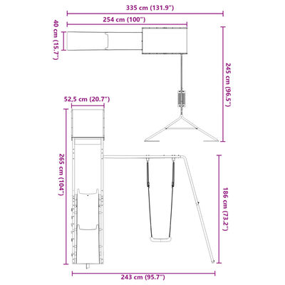 vidaXL Set de joacă pentru exterior, lemn masiv de douglas