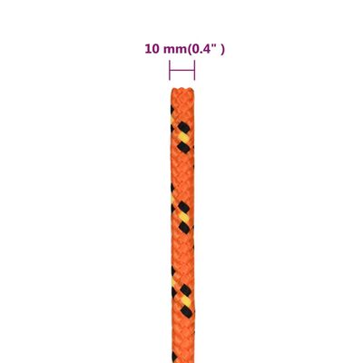vidaXL Frânghie de barcă, portocaliu, 10 mm, 250 m, polipropilenă