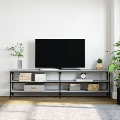 vidaXL Comodă TV, gri sonoma, 180x30x50 cm, lemn prelucrat și metal