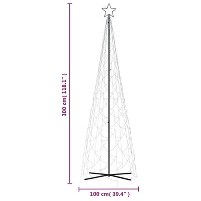 vidaXL Brad de Crăciun conic, 500 LED-uri, albastru, 100x300 cm