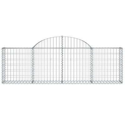 vidaXL Coșuri gabion arcuite 2 buc, 200x30x60/80 cm, fier galvanizat