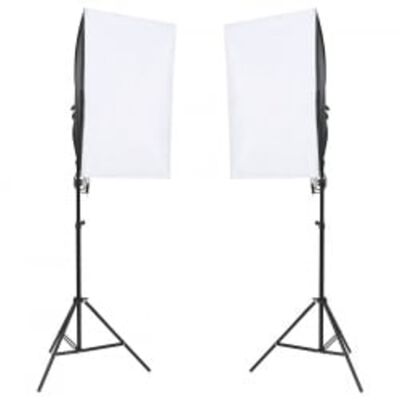 vidaXL Kit studio foto cu set de lumină și fundal