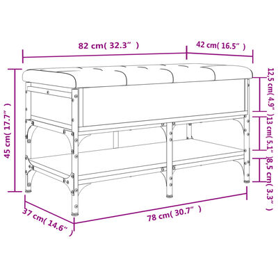 vidaXL Bancă de pantofi, stejar maro, 82x42x45 cm, lemn prelucrat