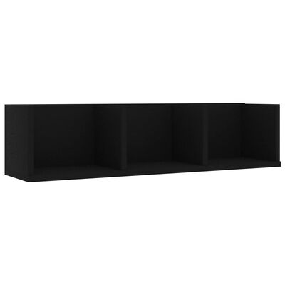 vidaXL Raft de perete CD-uri, negru, 75 x 18 x 18 cm, lemn prelucrat