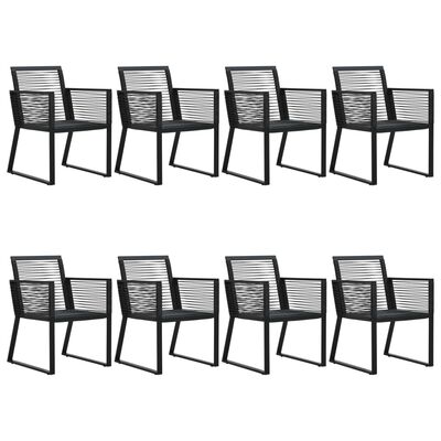 vidaXL Set mobilier de exterior, 9 piese, negru, ratan PVC