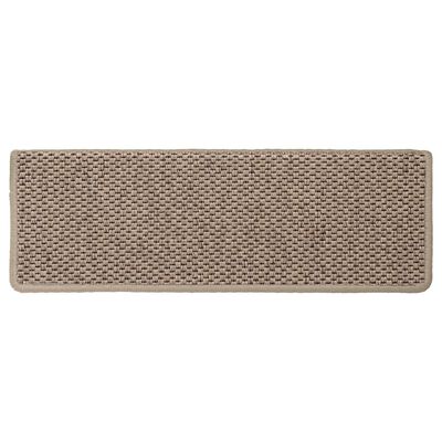 vidaXL Covorașe scări autoadezive 15buc nisipiu 65x21x4cm aspect sisal