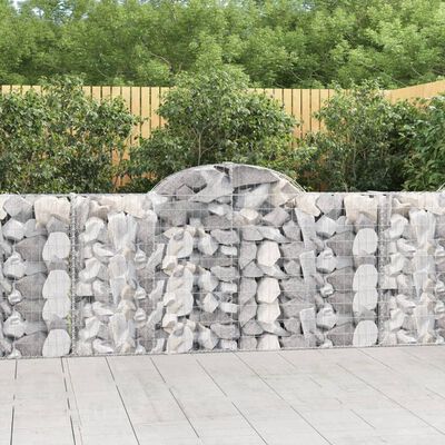 vidaXL Coșuri gabion arcuite 4 buc, 200x30x100/120 cm fier galvanizat