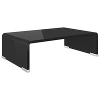 vidaXL Stativ TV/Suport monitor, sticlă, 40 x 25 x 11 cm, negru