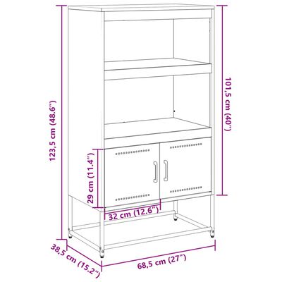 vidaXL Dulap TV, antracit, 100,5x39x60,5 cm, oțel