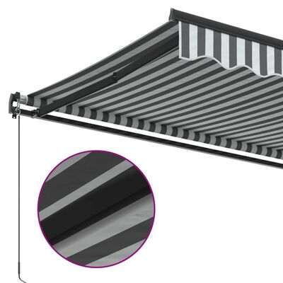 vidaXL Copertină retractabilă manual, antracit/alb, 350x250 cm