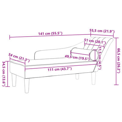 vidaXL Șezlong cu perne, crem, material textil