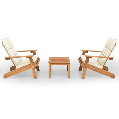 vidaXL Set mobilier de grădină Adirondack, 3 piese, lemn masiv acacia