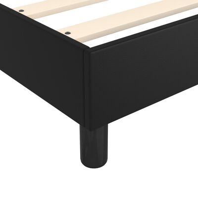 vidaXL Pat box spring cu saltea, negru, 200x200 cm, piele ecologică