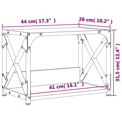 vidaXL Suport imprimantă 2 niveluri negru 44x26x31,5 cm lemn prelucrat