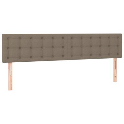 vidaXL Tăblie de pat cu LED, gri taupe, 160x5x78/88 cm, textil