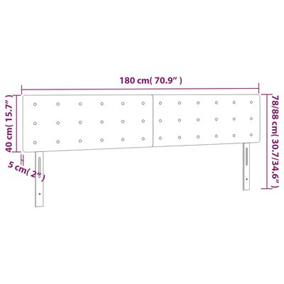 vidaXL Tăblie de pat cu LED, verde închis, 180x5x78/88 cm, catifea