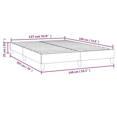 vidaXL Cadru de pat, alb, 140x190 cm, piele ecologică