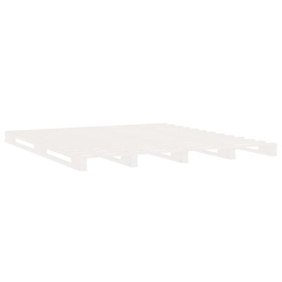 vidaXL Cadru de pat Small Double, alb, 120x190 cm, lemn masiv pin