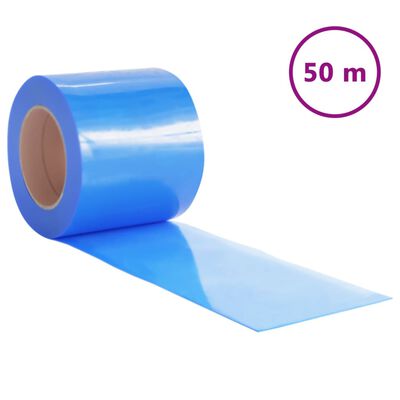 vidaXL Perdea pentru ușă, albastru, 200 mmx1,6 mm 50 m, PVC