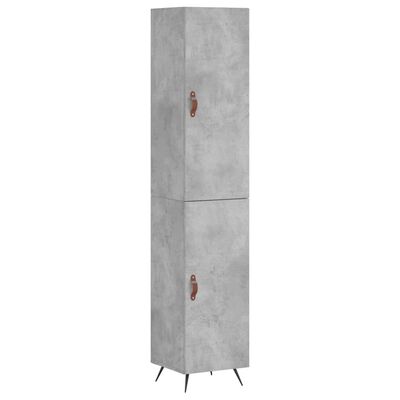 vidaXL Dulap înalt, gri beton, 34,5x34x180 cm, lemn prelucrat