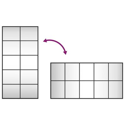 vidaXL Oglindă de perete, negru, 50x100 cm, dreptunghiulară, fier