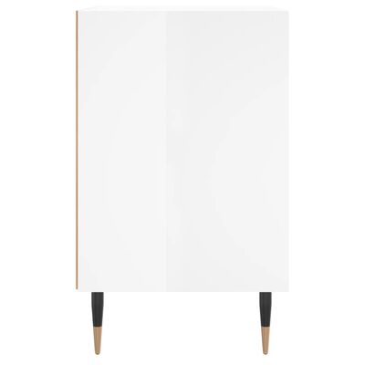 vidaXL Noptiere, 2 buc., alb extralucios, 40x30x50 cm, lemn compozit