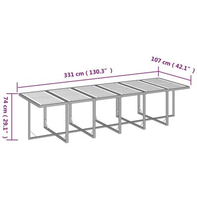 vidaXL Set mobilier de exterior cu perne, 17 piese, negru, poliratan