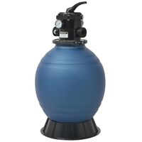 vidaXL Filtru cu nisip pentru piscină supapă 6 poziții albastru 460 mm