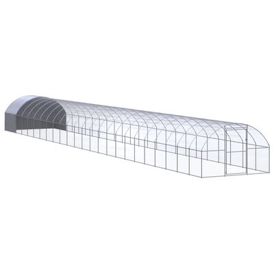 vidaXL Coteț de găini pentru exterior, 3x24x2 m, oțel zincat