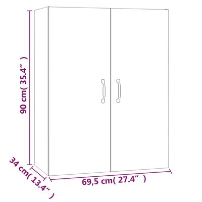 vidaXL Dulap suspendat, stejar sonoma, 69,5x34x90 cm, lemn prelucrat