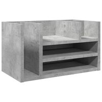 vidaXL Organizator birou, gri beton, 44,5x24x25 cm lemn prelucrat