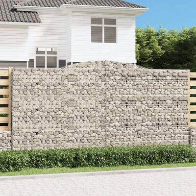 vidaXL Coșuri gabion arcuite 7 buc. 400x30x200/220 cm fier galvanizat