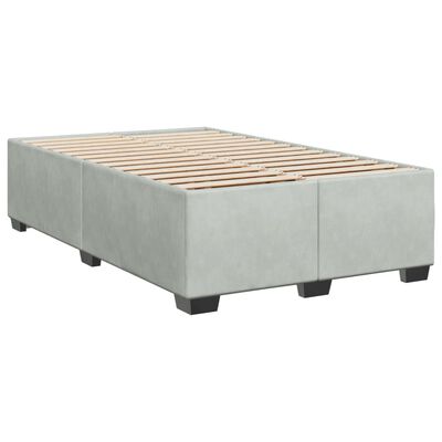 vidaXL Pat box spring cu saltea, gri deschis, 120x190 cm, catifea