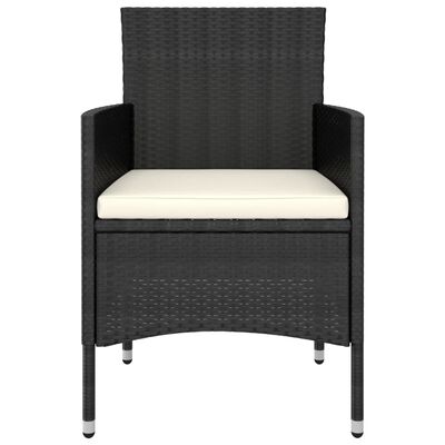 vidaXL Set mobilier de grădină, 5 piese, negru, poliratan