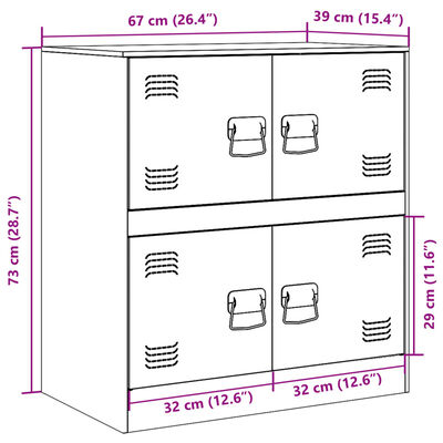 vidaXL Bufeta Roz 67x39x73 cm oțel